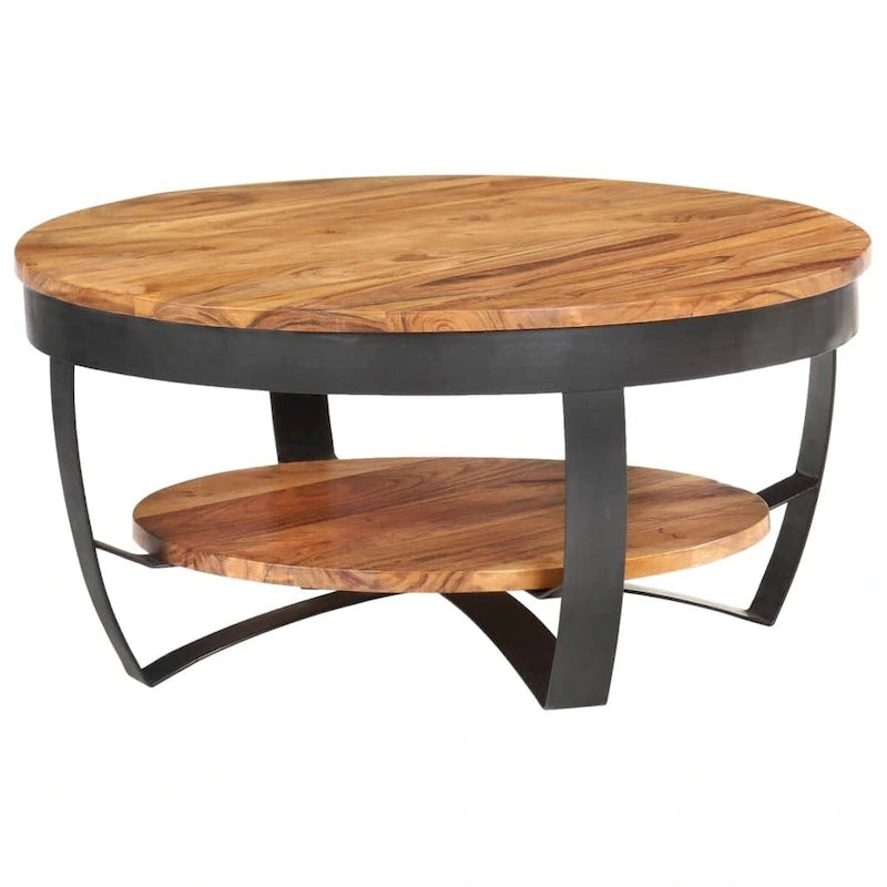 vidaXL Coffee Table 25.6x25.6x12.6 Solid Acacia Wood
