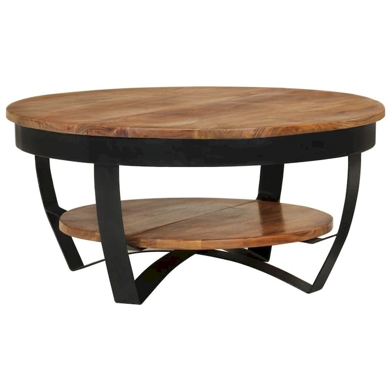 vidaXL Coffee Table 25.6x25.6x12.6 Solid Acacia Wood