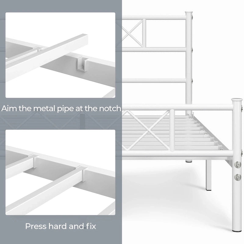 Yaheetech Metal Bed Frame Mattress Foundation with Slatted Bed Base