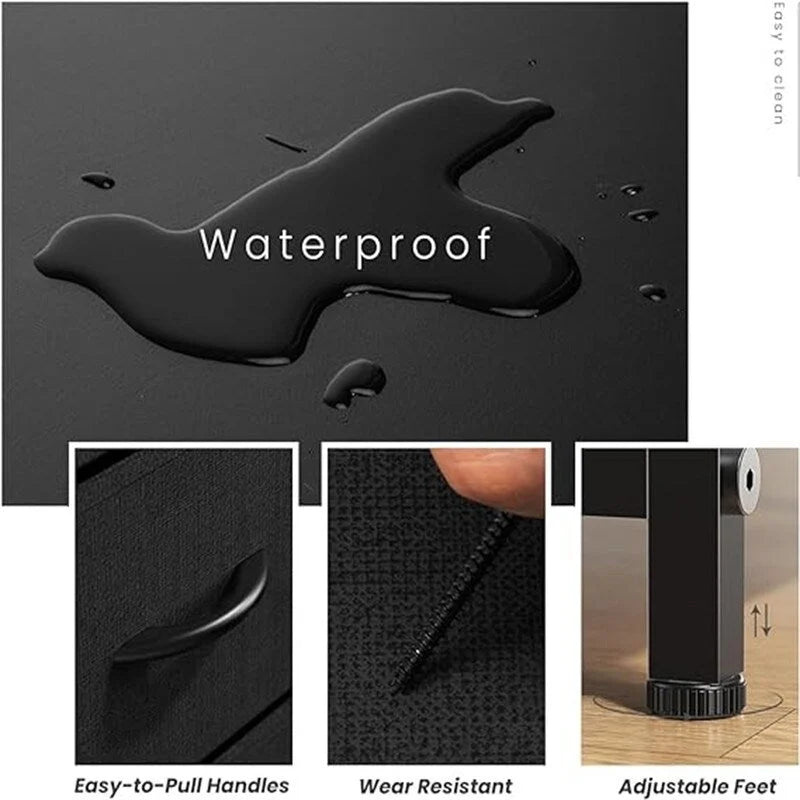 Storage Dresser with Drawers - Brown/Grey/Black, 8-Drawer