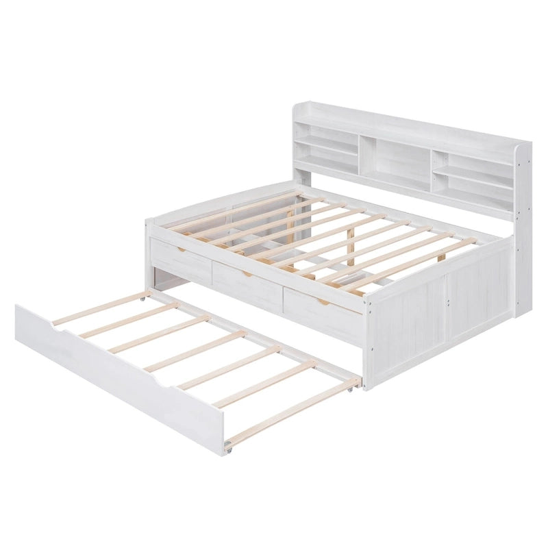 Full Size Wooden Captain Bed