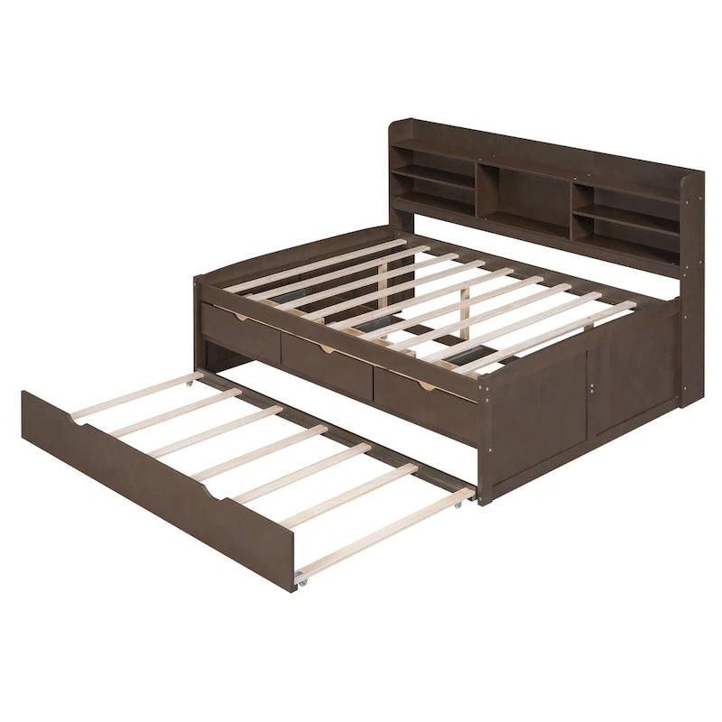 Full Size Wooden Captain Bed