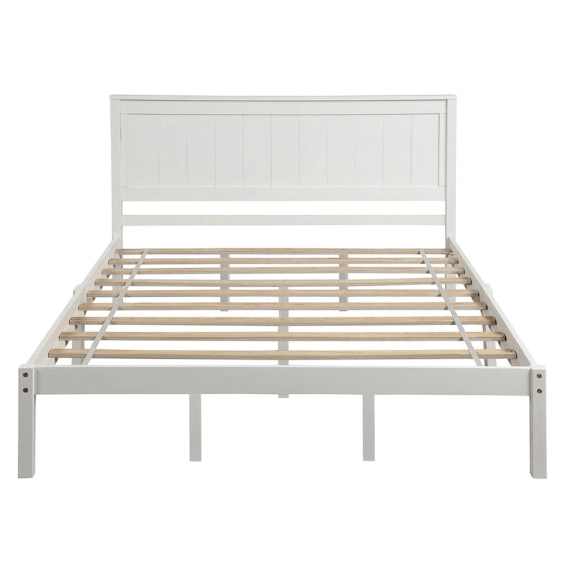 Platform Bed Frame with Headboard - White/Oak/Espresso, Queen