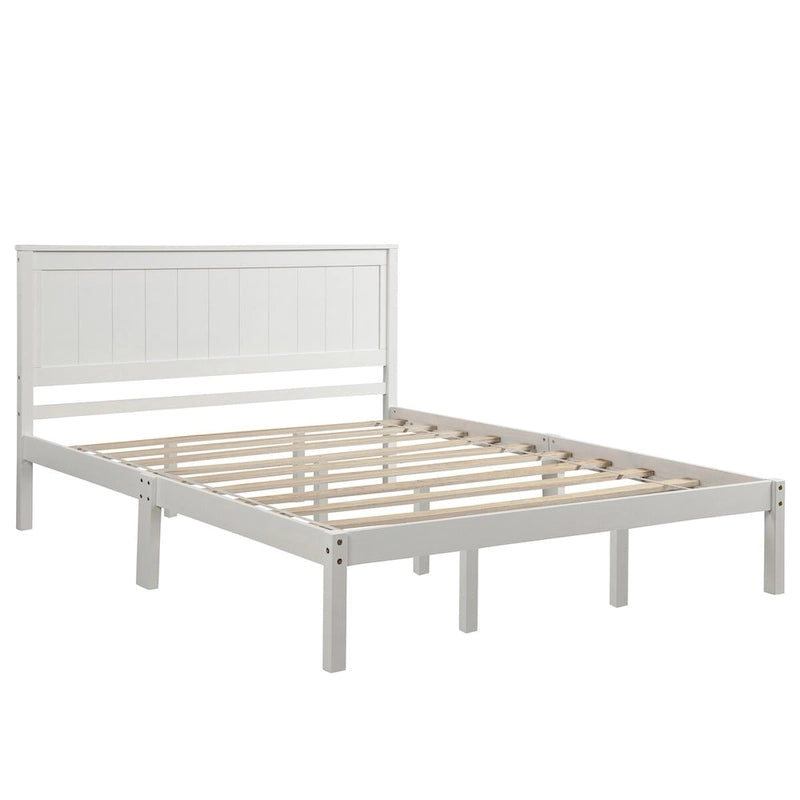 Platform Bed Frame with Headboard - White/Oak/Espresso, Queen