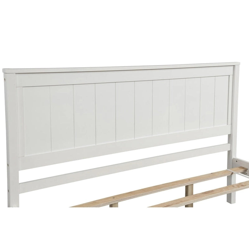 Platform Bed Frame with Headboard - White/Oak/Espresso, Queen