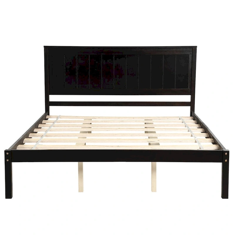 Platform Bed Frame with Headboard - White/Oak/Espresso, Queen