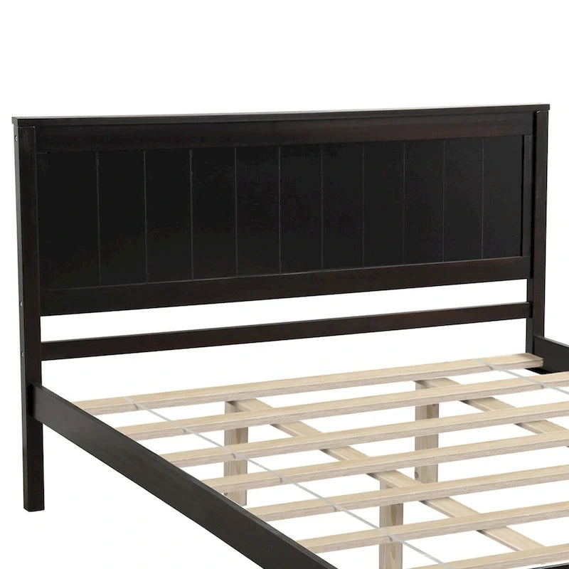 Platform Bed Frame with Headboard - White/Oak/Espresso, Queen