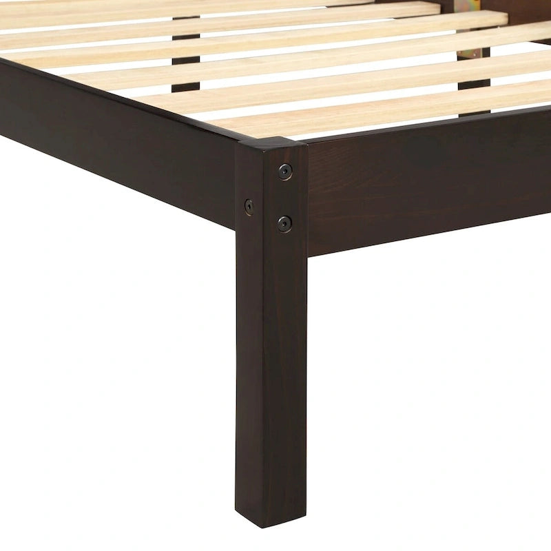 Platform Bed Frame with Headboard - White/Oak/Espresso, Queen