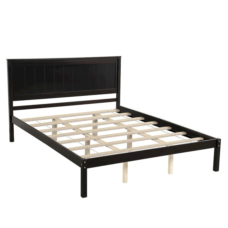 Platform Bed Frame with Headboard - White/Oak/Espresso, Queen