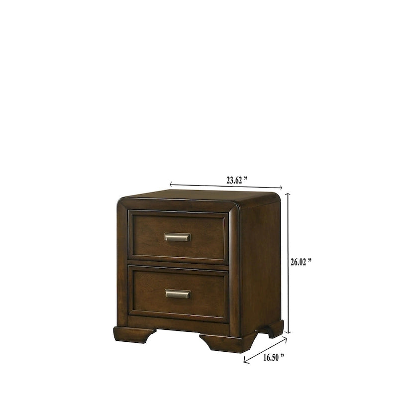 Jimmy 4 Piece Brown Beige Upholstered Panel Bedroom Set