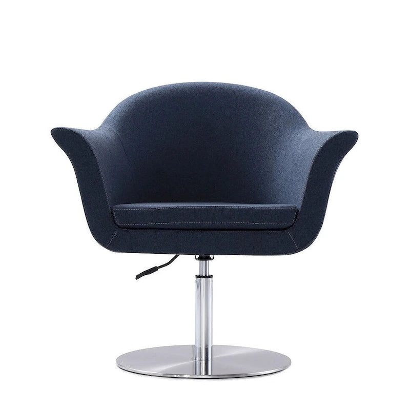 Manhattan Comfort Voyager Brushed Metal Woven Swivel Adjustable Accent Chair