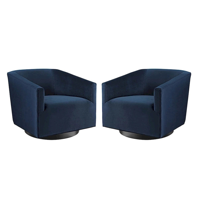 Twist Swivel Performance Velvet Upholstery Chair (Set of 2)