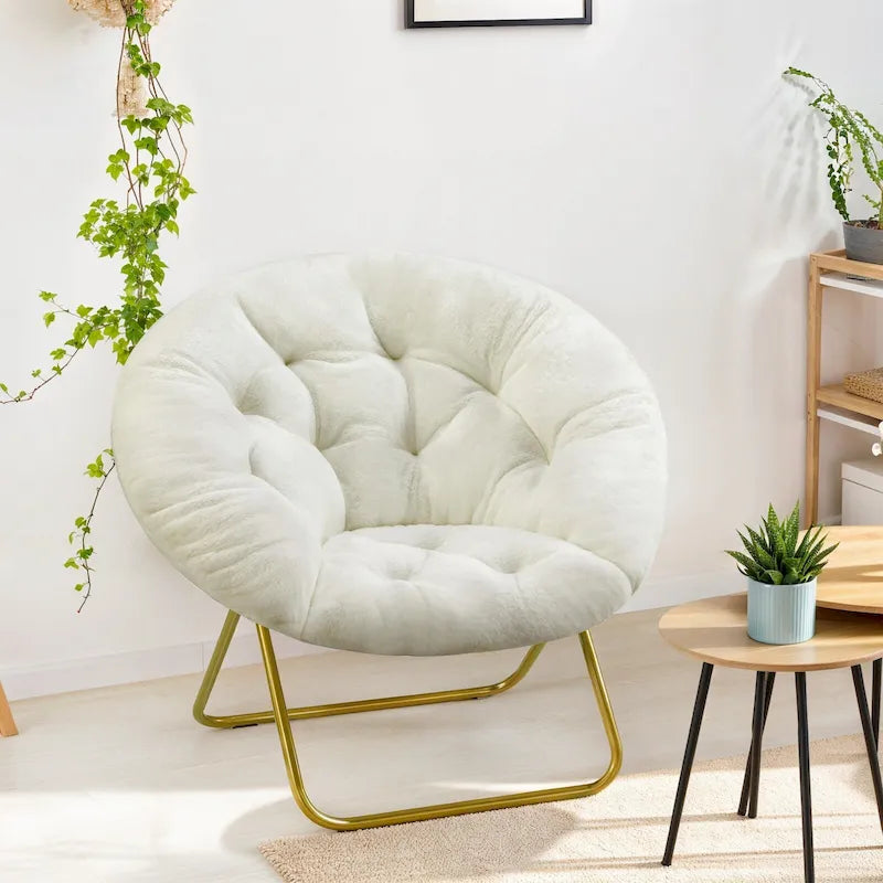 Comfy Linen Button Tufted Upholstered Accent Chair, Reading Armchair Sofa for Living Room, Bedroom