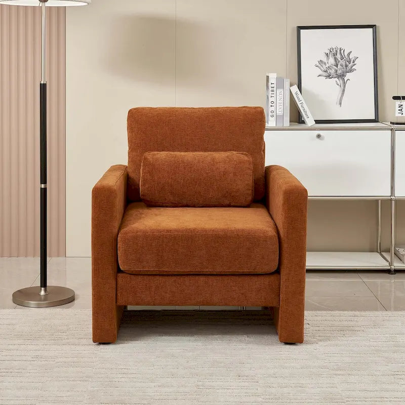 Modern Chenille Accent Chair Armchair for Living Room