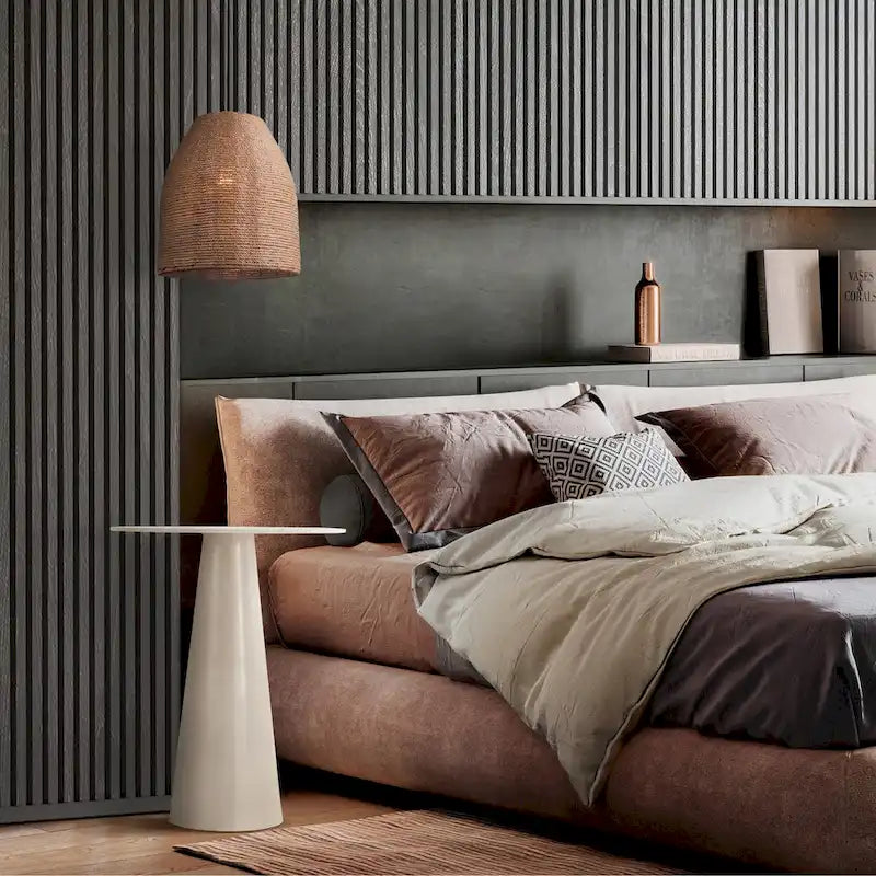 Conical Side Table - White Metal