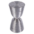 Wire-Wrapped Drum Side Table - Polished Silver