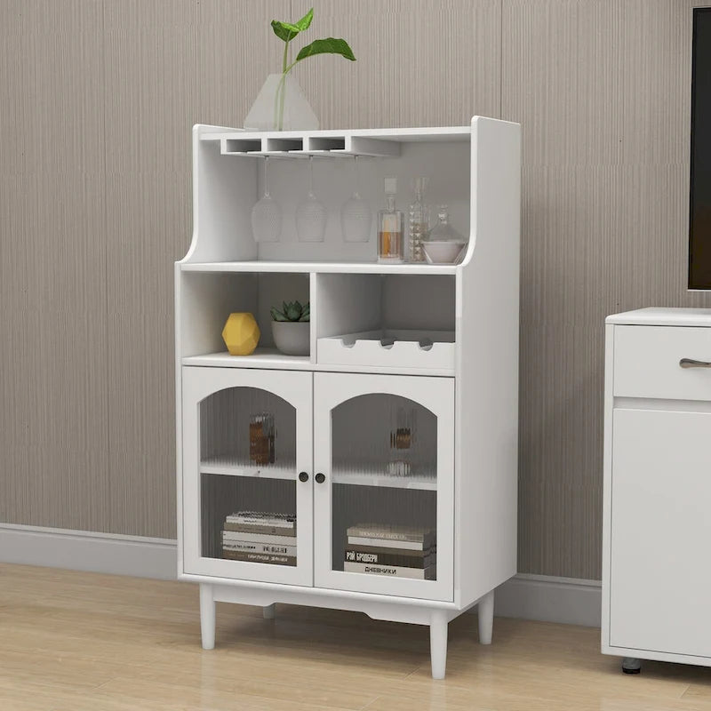 Wine Cabinet with Removable Wine Rack - Grey/White