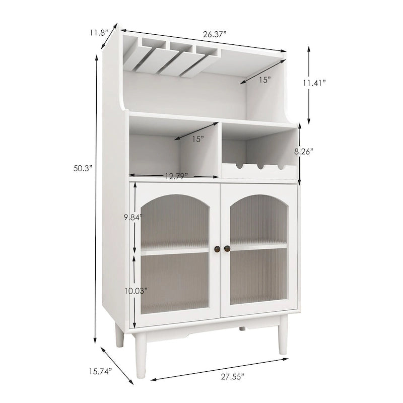 Wine Cabinet with Removable Wine Rack - Grey/White