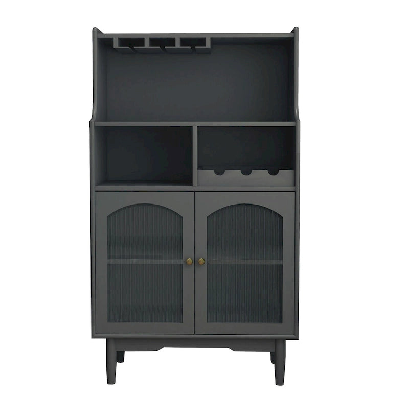 Wine Cabinet with Removable Wine Rack - Grey/White