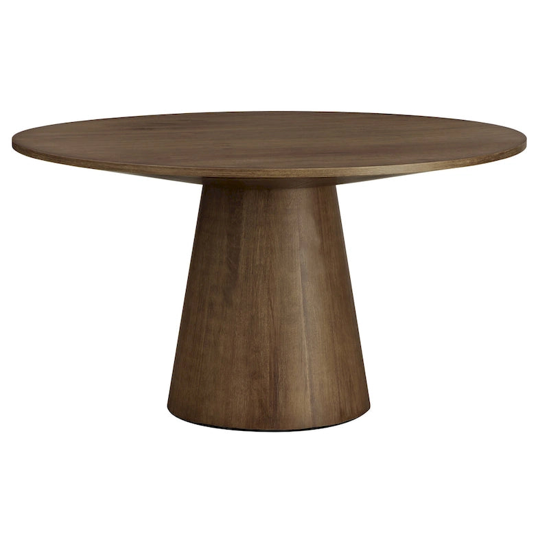 Round Dining Table with Pedestal Base - Ebony/White/Driftwood/Walnut, Seats 6