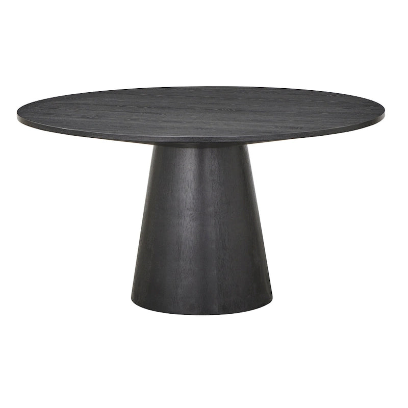 Round Dining Table with Pedestal Base - Ebony/White/Driftwood/Walnut, Seats 6