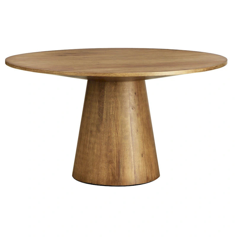 Round Dining Table with Pedestal Base - Ebony/White/Driftwood/Walnut, Seats 6