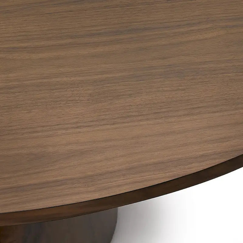 Round Dining Table with Pedestal Base - Ebony/White/Driftwood/Walnut, Seats 6