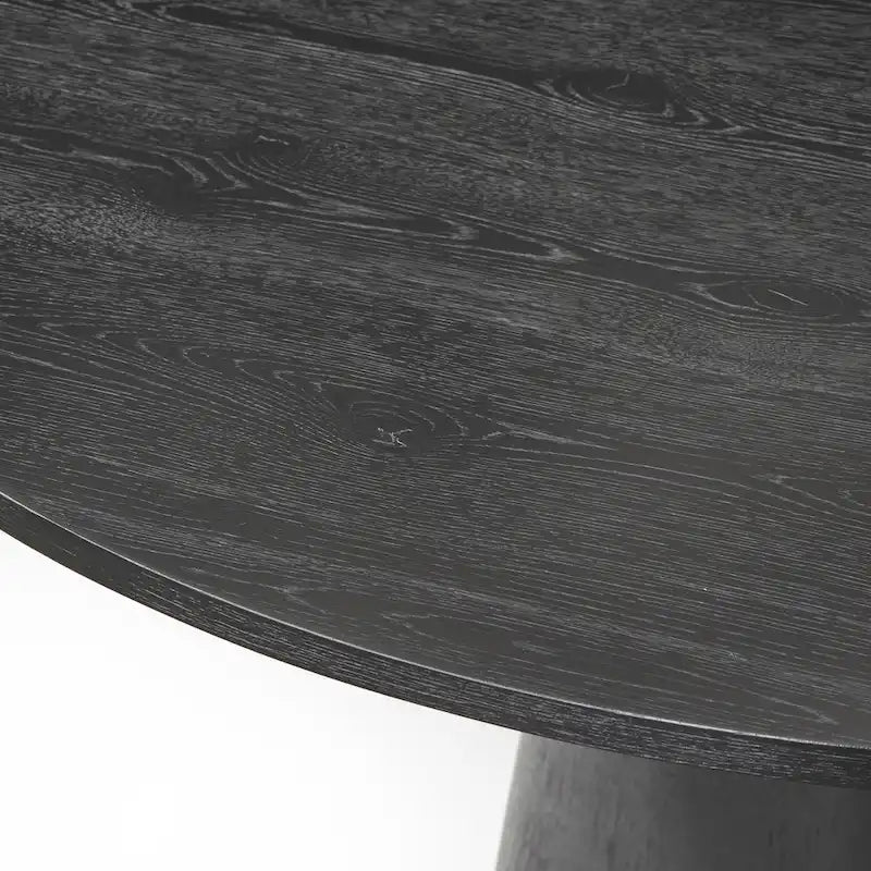 Round Dining Table with Pedestal Base - Ebony/White/Driftwood/Walnut, Seats 6