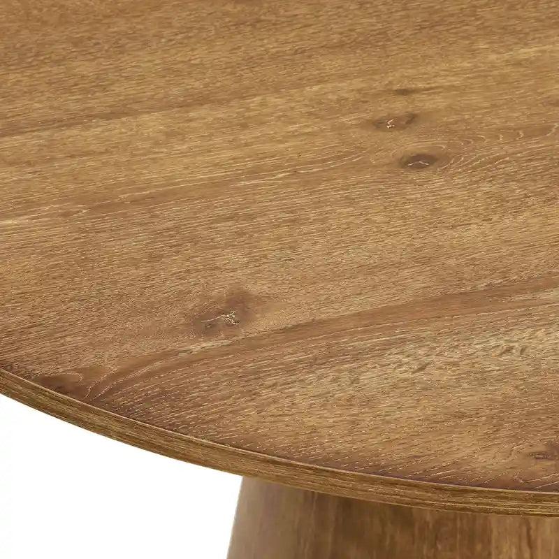 Round Dining Table with Pedestal Base - Ebony/White/Driftwood/Walnut, Seats 6