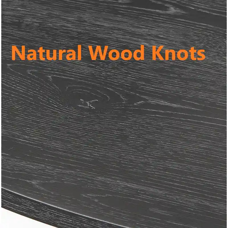 Round Dining Table with Pedestal Base - Ebony/White/Driftwood/Walnut, Seats 6