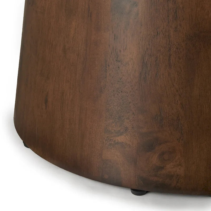 Round Dining Table with Pedestal Base - Ebony/White/Driftwood/Walnut, Seats 6