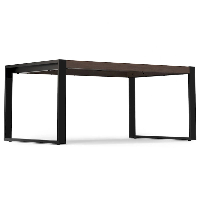 Rectangular Dining Table with Metal Legs - Light Tobacco/Smoky Grey, Seats 4