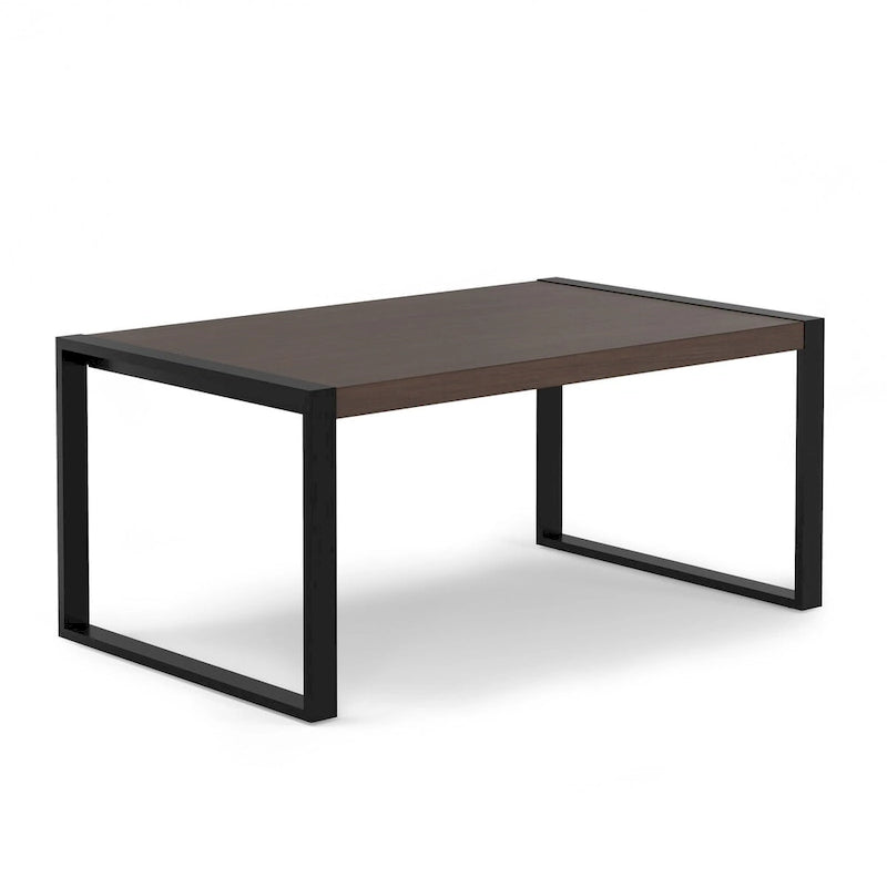 Rectangular Dining Table with Metal Legs - Light Tobacco/Smoky Grey, Seats 4