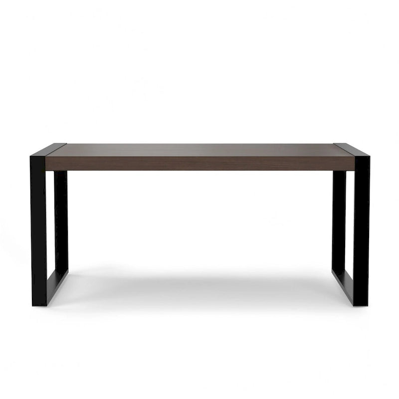 Rectangular Dining Table with Metal Legs - Light Tobacco/Smoky Grey, Seats 4