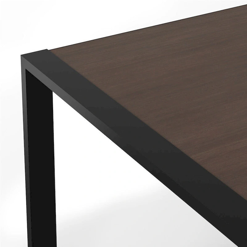 Rectangular Dining Table with Metal Legs - Light Tobacco/Smoky Grey, Seats 4