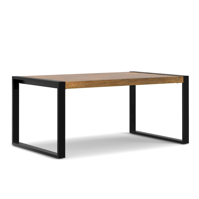 Rectangular Dining Table with Metal Legs - Light Tobacco/Smoky Grey, Seats 4