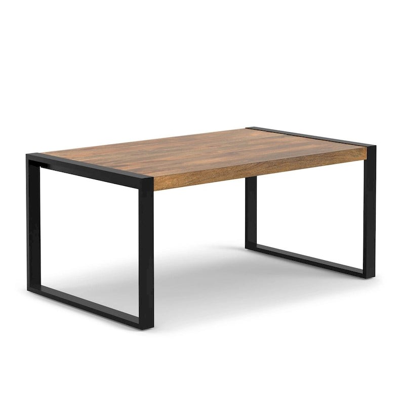 Rectangular Dining Table with Metal Legs - Light Tobacco/Smoky Grey, Seats 4