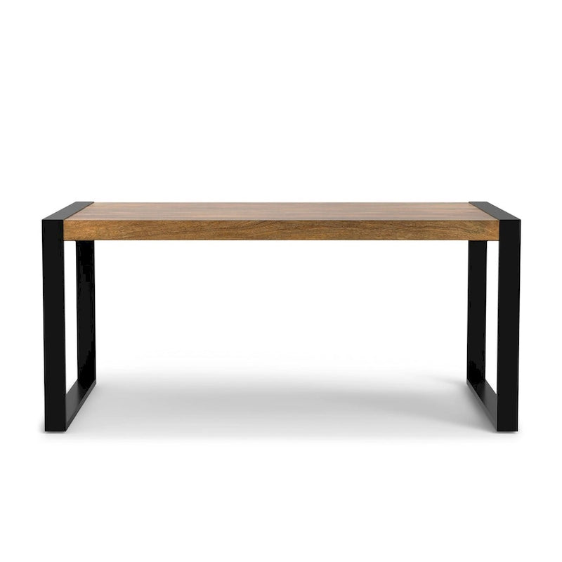Rectangular Dining Table with Metal Legs - Light Tobacco/Smoky Grey, Seats 4