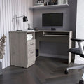 L-Shaped Desk with Keyboard Shelf - Dark Gray/Gray