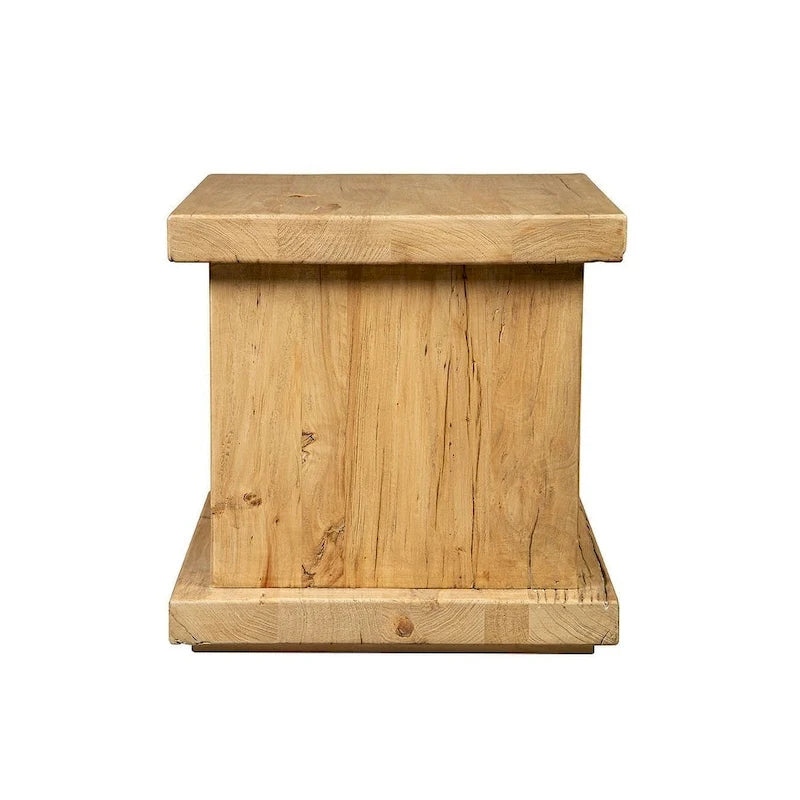 Reclaimed Elm Side Table - Natural Wood