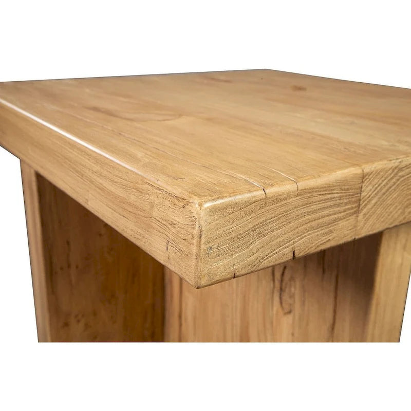 Reclaimed Elm Side Table - Natural Wood