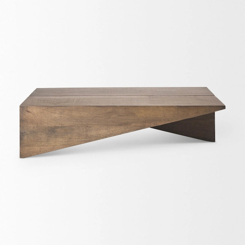 Angular Coffee Table - Medium Brown Wood
