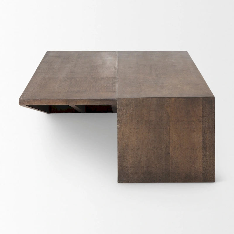 Angular Coffee Table - Medium Brown Wood