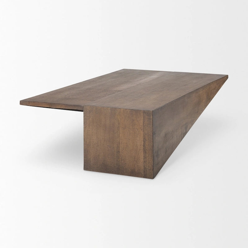 Angular Coffee Table - Medium Brown Wood