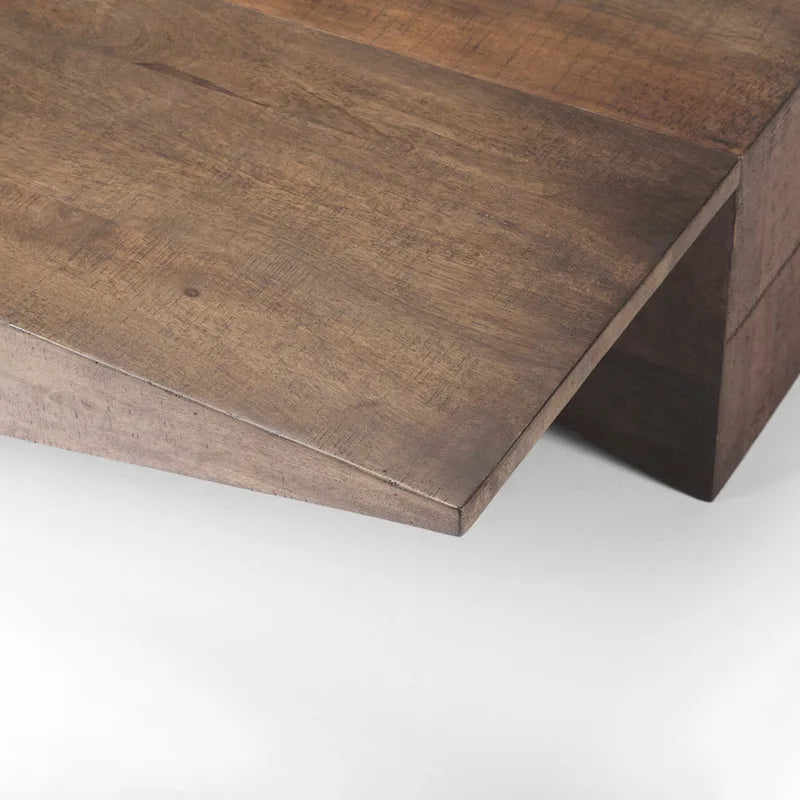 Angular Coffee Table - Medium Brown Wood