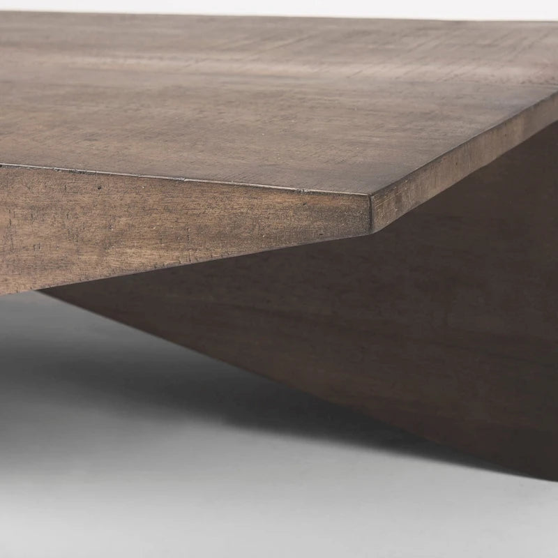 Angular Coffee Table - Medium Brown Wood