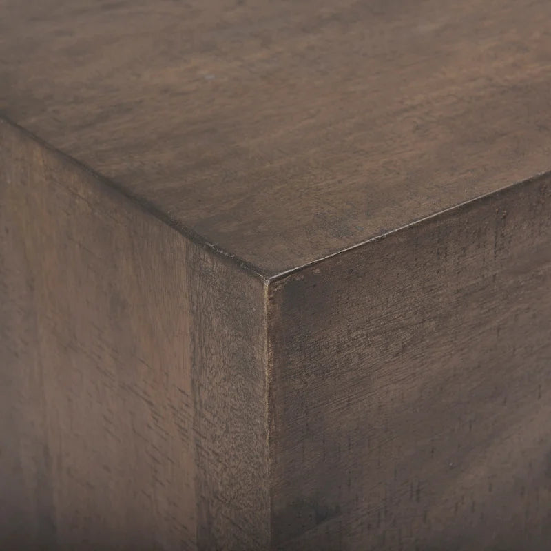 West Medium Brown Solid Wood Angular Coffee Table - 58.5L x 19W x 19H
