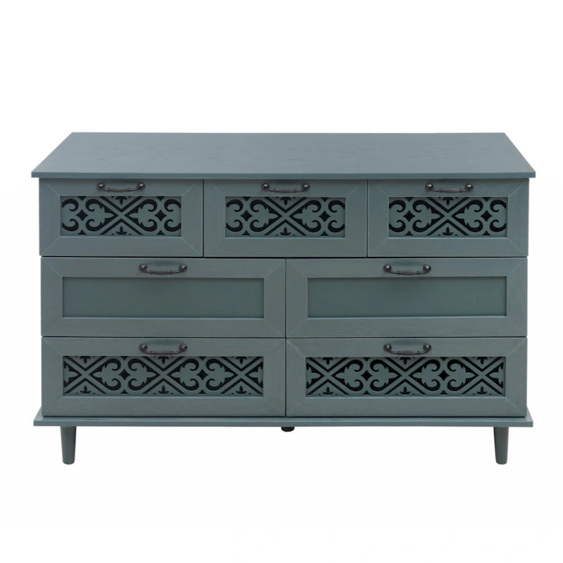 7-Drawer Cabinet - Blue/Dark Green