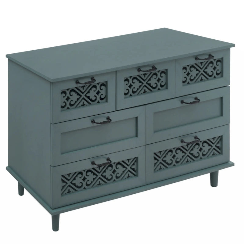 7-Drawer Cabinet - Blue/Dark Green