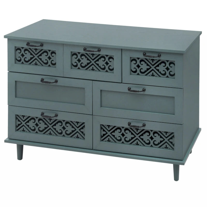 7-Drawer Cabinet - Blue/Dark Green